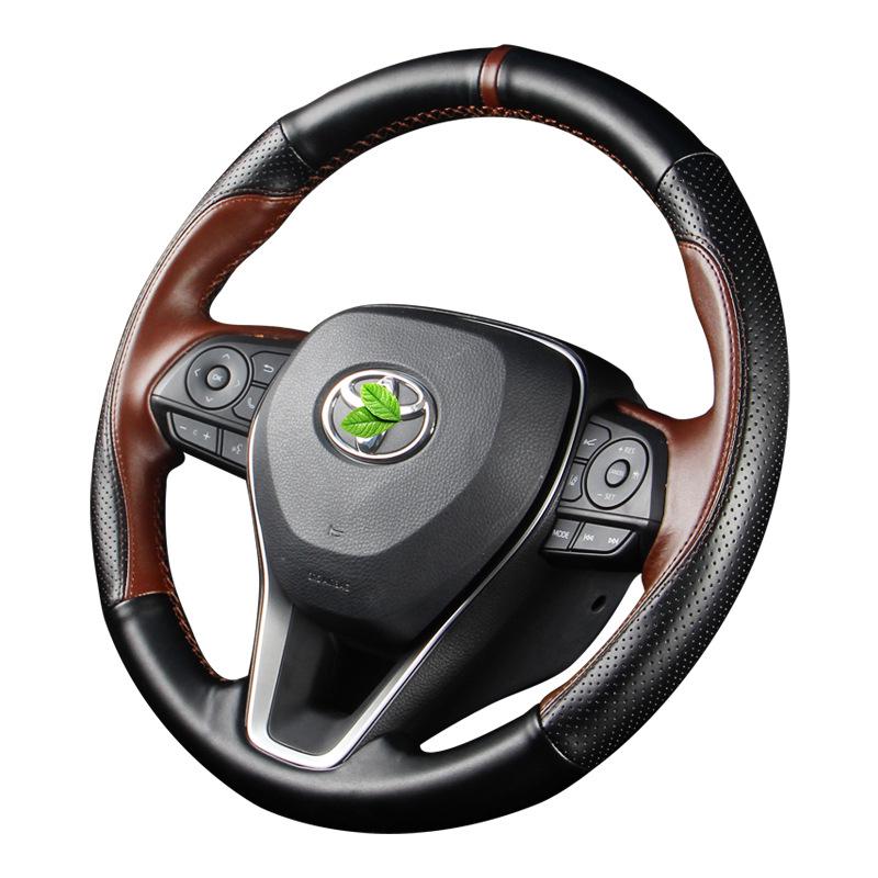 Handgenähter Lenkradbezug aus Rindsleder für RAV4, Camry, Corolla, Wildlander