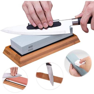 1 Set Mutfak Bıçağı Bileme Taşları Bıçak Bileme Seti 400/1000 3000/8000 Grit Islak Taş Düzleştirme Taşı Açı Kılavuzu Deri Kayış