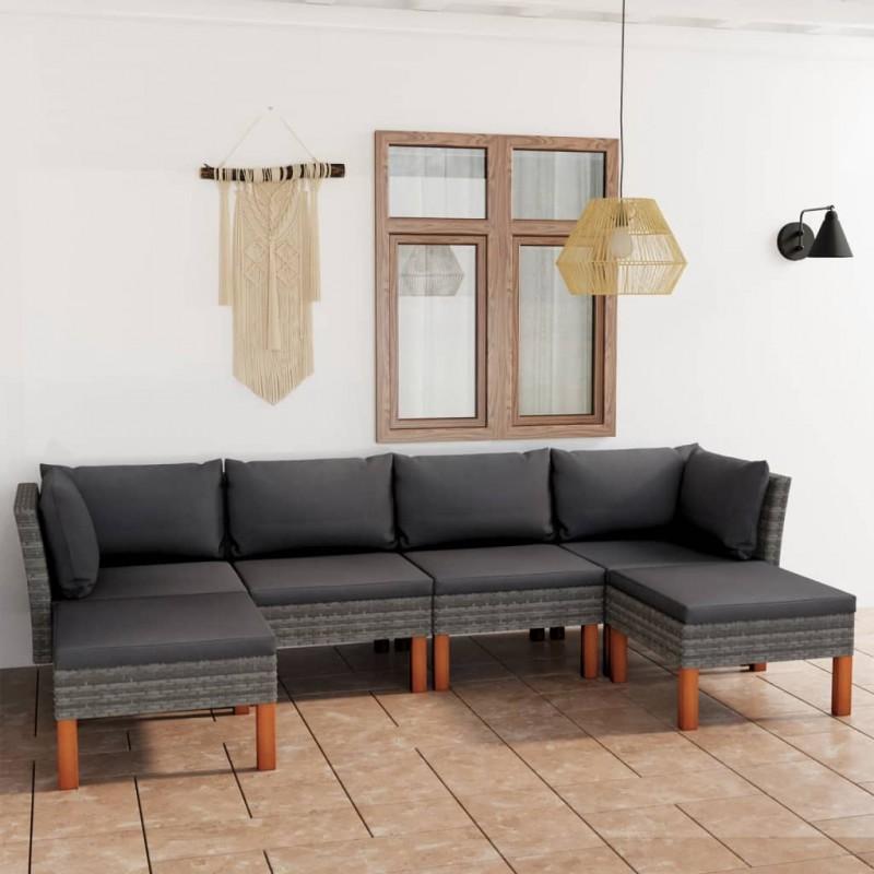 Day and Night - Day and Night Garden Furniture Set 6 Pieces and Gray Synthetic Rattan Cushions