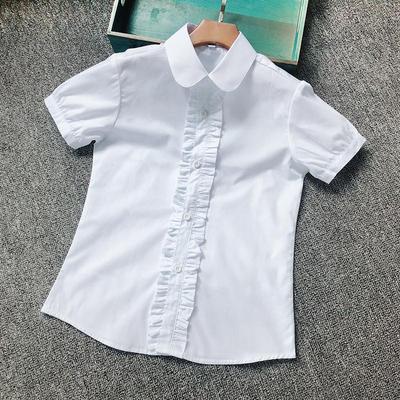 Sommer Teen Mädchen Kurze Shirts für Kinder Schuluniformen Kurzarm Kleinkinder Mädchen Weiße Blusen Baby Mädchen Kleidung Tops