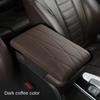 Napa Leather Memory Foam Car Armrest Mat Booster Console Universal Center Cushion Stripe Rhombus Embroider Armrest Seat Box