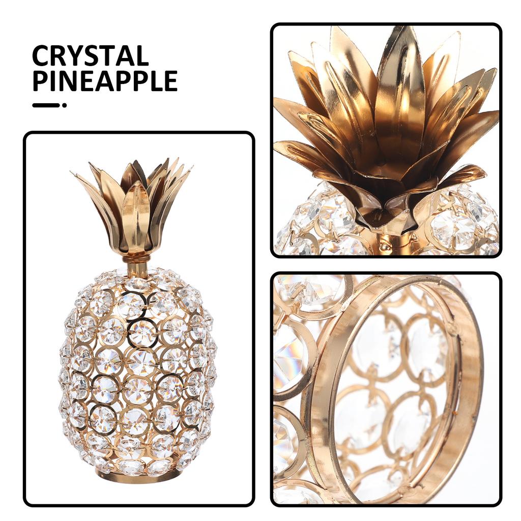 Crystal Beads Pineapple Decor Living Room Tabletop Ornament Home Office Desktop Decoration Crystal Pineapple Figurine