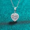 Bague Ringen Solid Real 1 Carat Heart Cut Moissanite Pendant Necklace For Women 925 Sterling Silver Sparkling Wedding Party Fine Jewelry