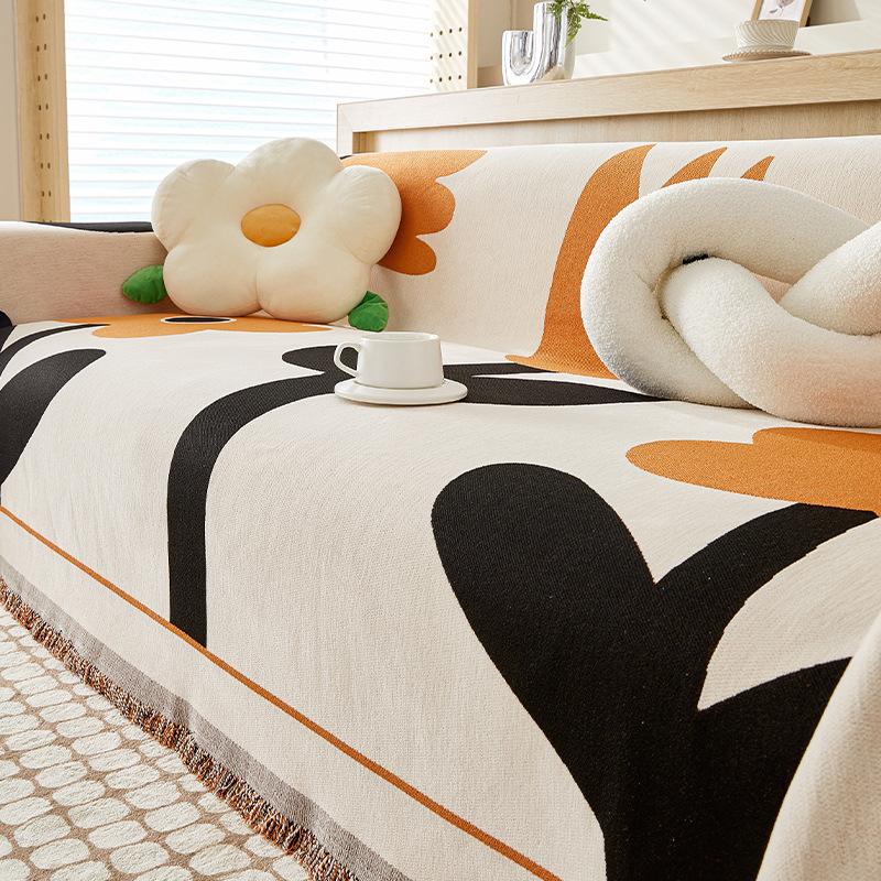 Sofa Cushion Chenille Four Seasons Universal Ins Non-Slip Anti-Scratching Straight Backrest Cover Cloth Integrated Cover Blanket
