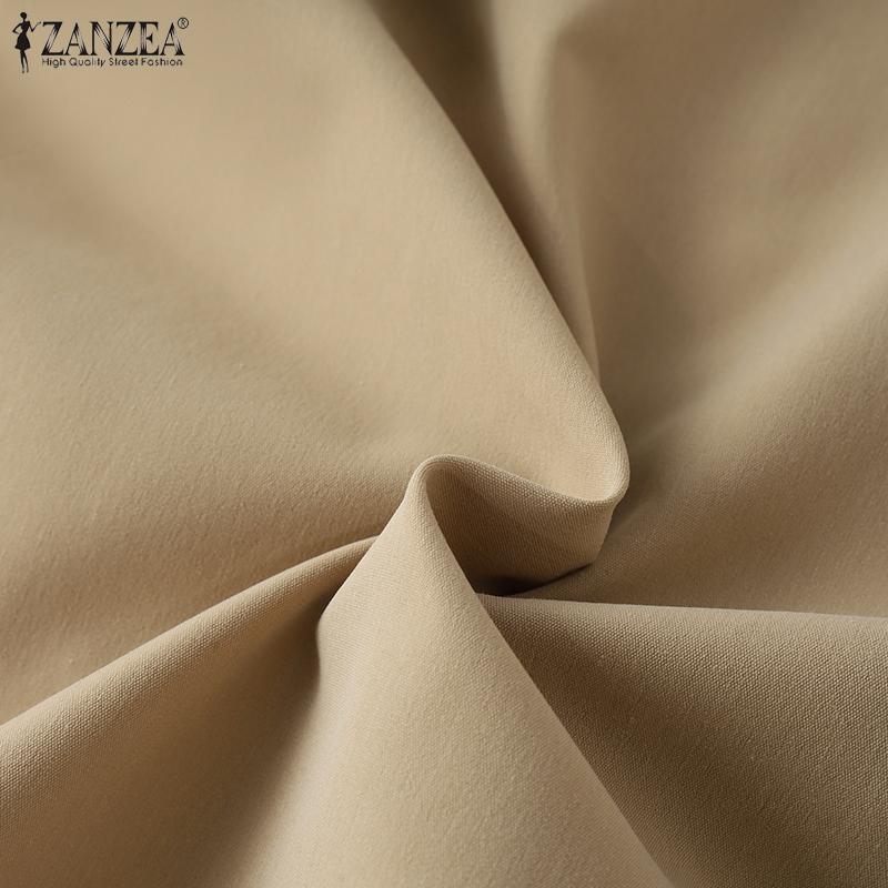 ZANZEA Women Autumn V-Neck Padded Shoulder Long Sleeve Suit Jackets