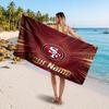 San Francisco 49ers Customized Name Text Beach Towel, Soft Absorbent Towel Beach Pool Travel Personal Gift