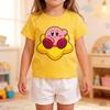 Camiseta Masculina Feminina Camiseta Feminina Top para Meninos Meninas Adultos Crianças Pai Mãe Filho Secagem Rápida Camisetas Infantis Fofo Kirby Jogo Crianças Solta Presente