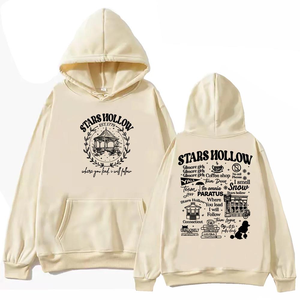 

Stars Hollow Lead Me To The Future Print Unisex Hoodies Adult Men s Autumn and Winter Casual Warm Long Sleeve Sweatshirt S