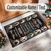 Hearts Theme Crystal Velvet Floor Rug Personalized Custom Name Text Warm Carpet Home Decoration