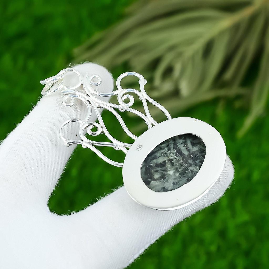 925 Sterling Silver Star Galaxy Gemstone Sister Unique Bezel Trendy Boho Pendant