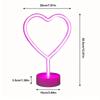 LED Heart-shaped Decorative Light Small Night Light Round Base Neon Light Living Room Bedroom Wedding Proposal Decoration Gift