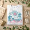 Salty Soul Beach Sunset Palm Tree T-Shirt Summer Surf Ocean Graphic Tee A55