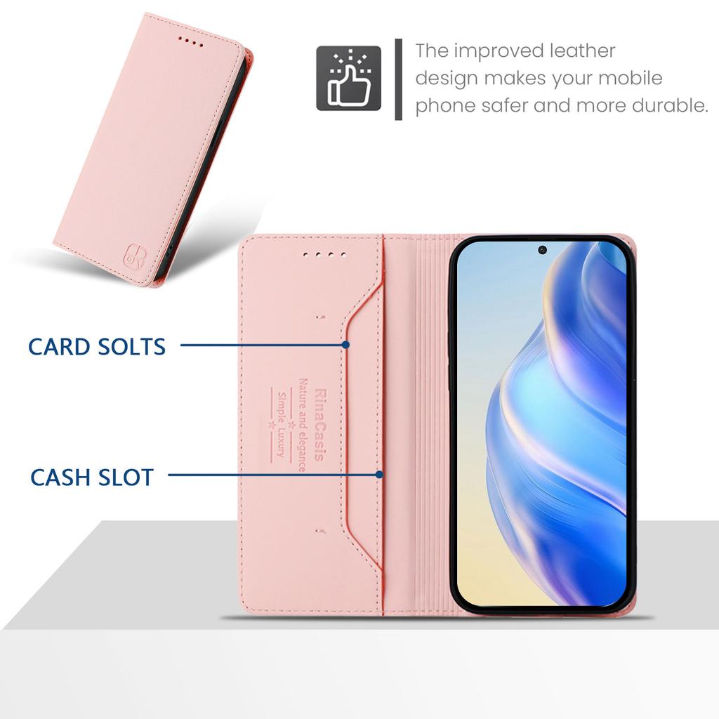 Pro ZTE Blade A52, A53, A73, V50 Vita, V40S, Axon 60, V60, A75, V60 Vita, V70 Vita... Prémiové pouzdro z PU kůže ve stylu peněženky, nárazuvzdorné a s RFID blokováním
