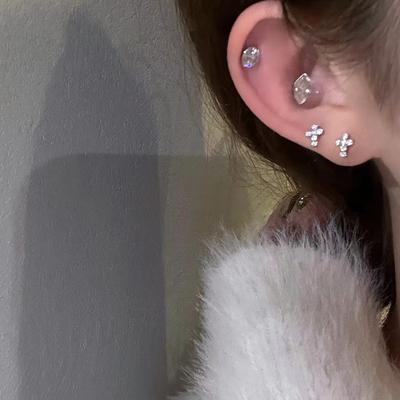 Náušnice křížky dámské malé nádherné náušnice dámská móda jednoduché náušnice niche vysoký styl
