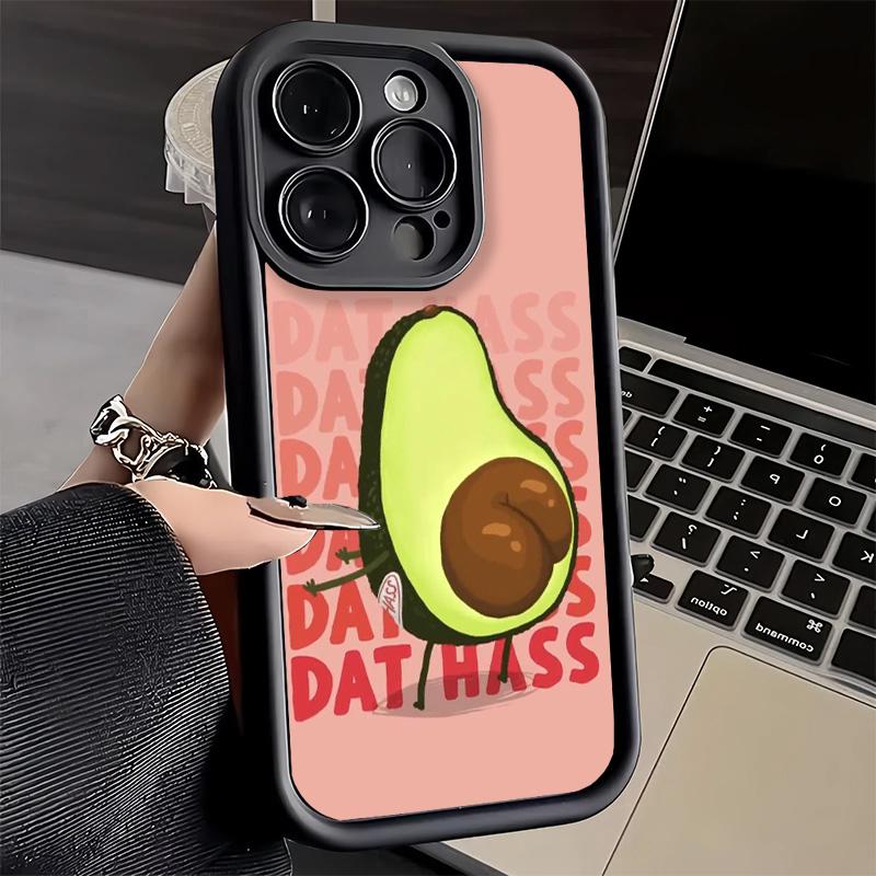 Phone Case for iPhone 17 Air 16E 15 16 Pro Max Cartoon Cute Avocado Cover 14 Plus 13 12 Mini Soft Shell Silicone Fundas