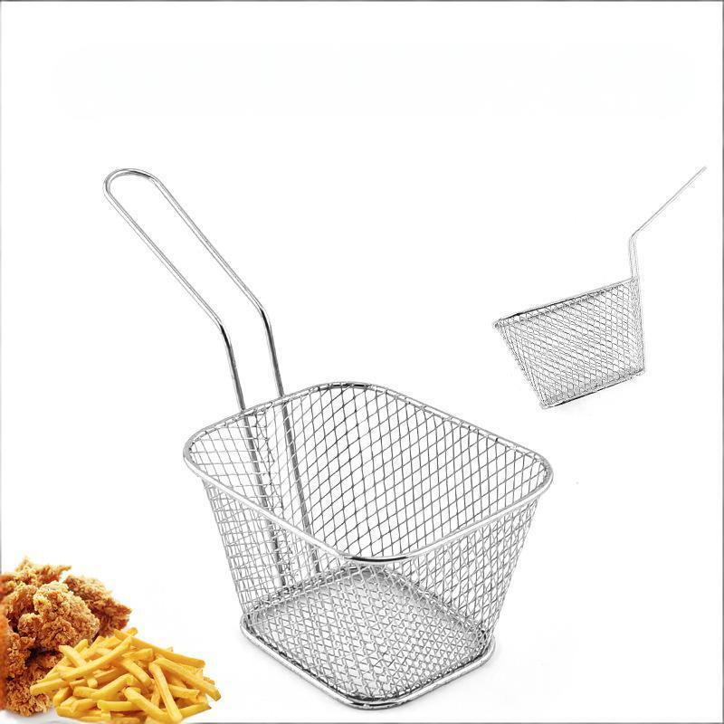 Pommes Frites Korb Tragbar Edelstahl Pommes Mini Frittierkorb Sieb Fritteuse Küche Kochkorb Sieb Zubehör