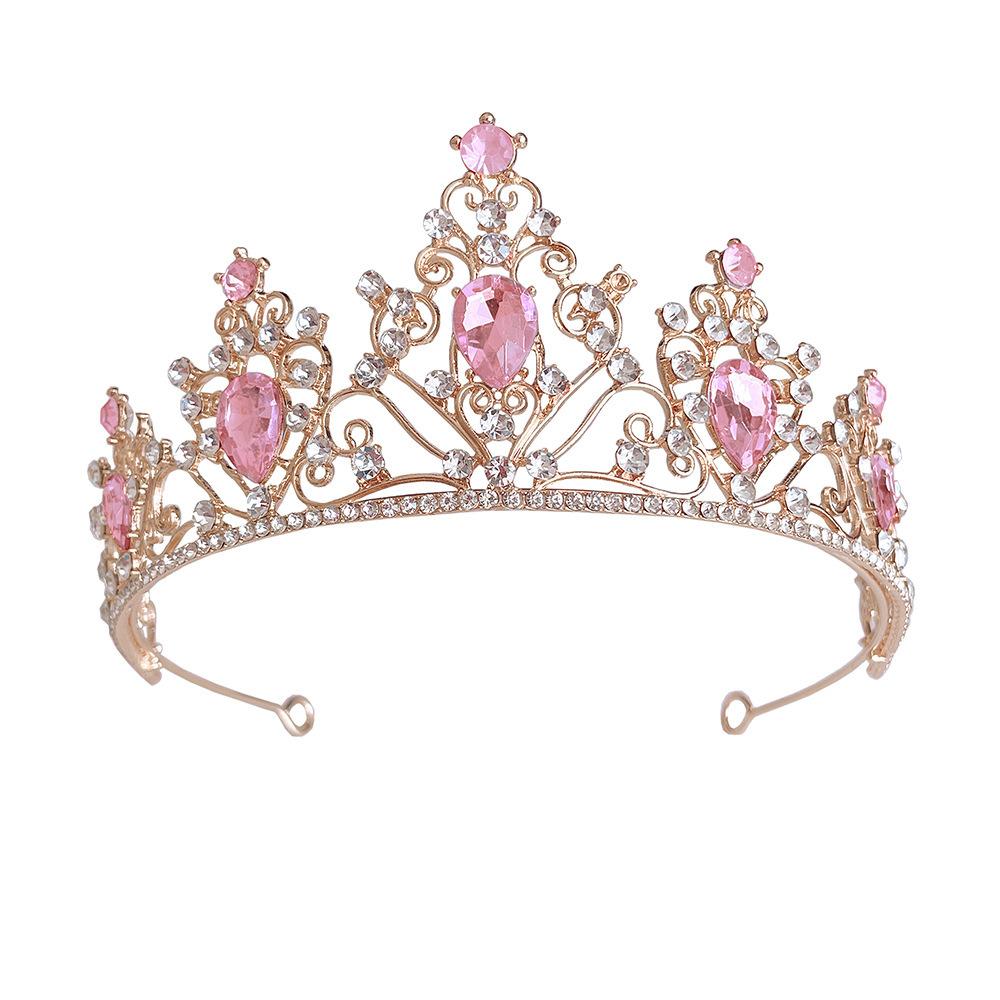 New Crown Bride Hair Accessory European and American Birthday Crown Crystal Crown Wedding Headwear