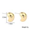 Smooth Arc Hemisphere Metal Stud Earring for Women Gold Color Geometry Ear Jewelry