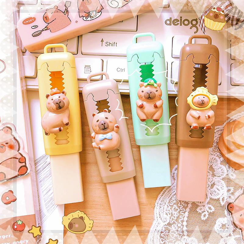 Kawaii Stationery Aesthetic Stationery Office Supplies School Items Gift for Kids Eraser Cute Capybara Eraser Funny Rubber