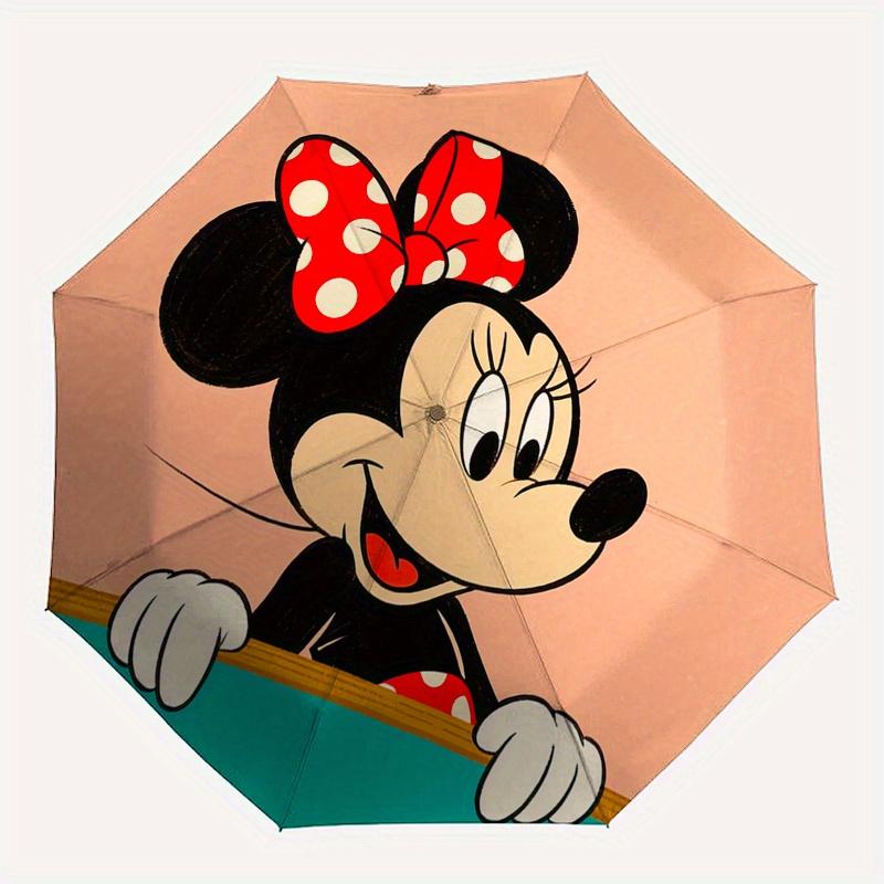 Minnie Mouse, Automatic Opening and Closing Umbrella, Compact Travel Umbrella, Lightweight and Portable, Suitable for Beach Commuting Busine
