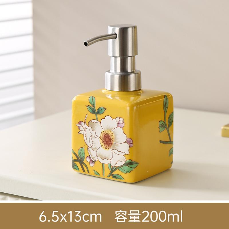 200ml soap dispenser, ceramic shampoo bottle, shower gel bottle stainless steel press bottle bathroom accessories  dispenser