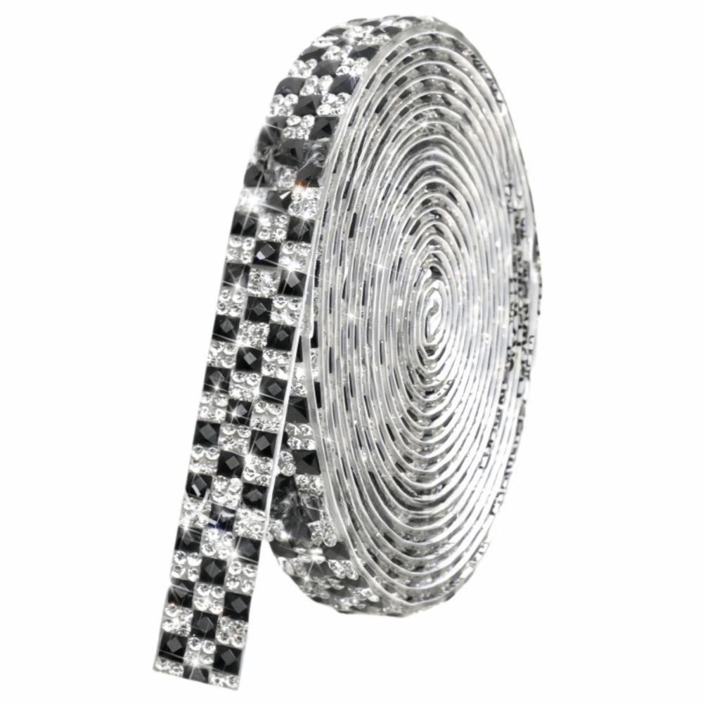 1Yard Self Adhesive Crystal Rhinestone Sticker 1.2cm Width Crystal Motif Diamond Ribbon Adhesive Diamond Multicolour
