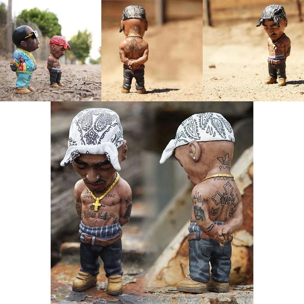 Handcrafted Resin Figure Statue Ornament Of 2pac Shakur And B.i.g.