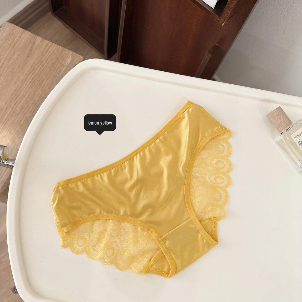 Satin Ice Silk Bow Hollow Triangle Panties - Women's 2025 Hot Style
