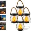 Flame Lights Camping Light USB Rechargeable Hanging Lantern Solar Powered Outdoor Lights  Camping