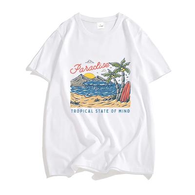 Paradise T-Shirts Unisex Prevalent Harajuku Ästhetische Kurzarm-T-Shirts 100 % Baumwolle Hochwertige T-Shirts Tropical State of Mind