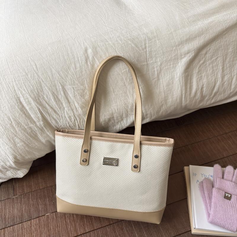 Autumn and winter leisure commuting color matching new fashion college students in class large capacity underarm tote women's bag