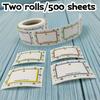 500 Stickers, Fruit-colored Border Name Tags, Roll Format, Waterproof Self-adhesive Easy To Peel, Colored Borders, Name Labels, Classification Markers
