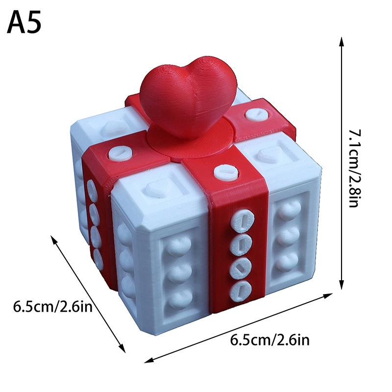 Cutie cadou imprimată 3D pentru Ziua Îndrăgostiților, o cutie enervantă în formă de inimă, un cadou care transformă dragostea într-o aventură distractivă și provocatoare