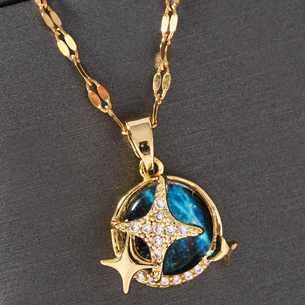 Estrela planeta luxo temperamento incrustado com pedra brilhante jóias pingente lindo moda universo Xinghe acessórios de vestuário pingente "sem corrente"
