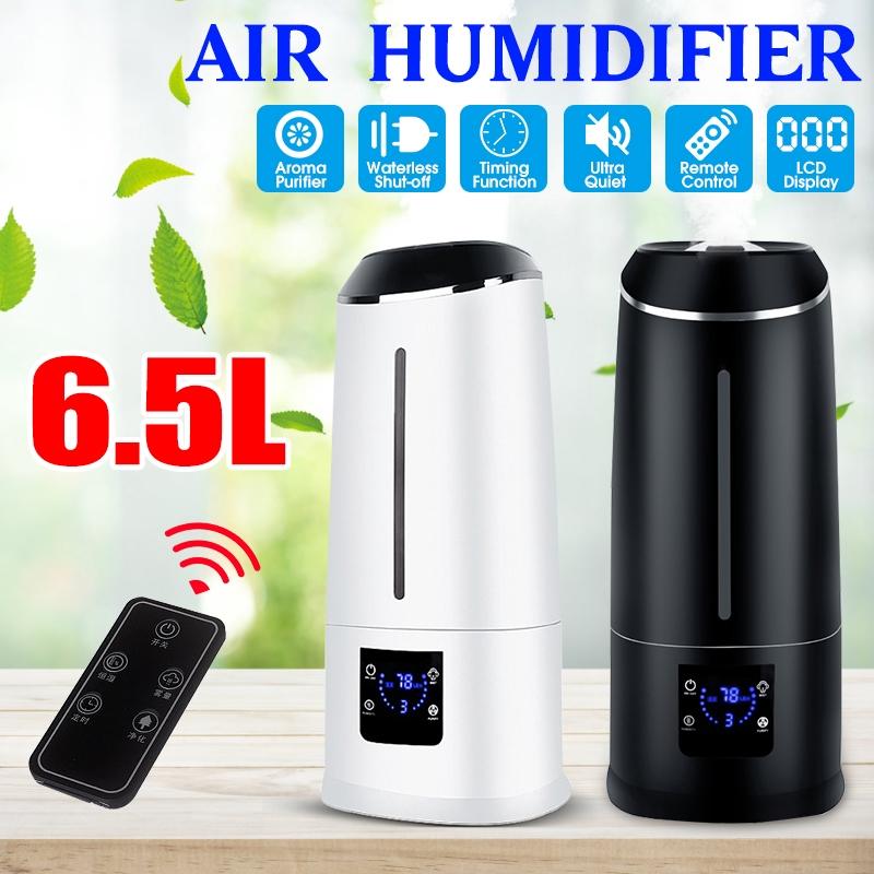 6500ML Household Air Humidifier Remote Control LCD Screen Ultrasonic Humidifier Diffuser Mist Maker Cool Mist Purifier 210x180x460mm