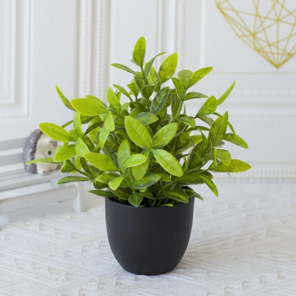 

2Pcs New Small Fake Plant with Black Pot Eucalyptus Lavender Artificial Plants Faux Plants Home Garden Decor