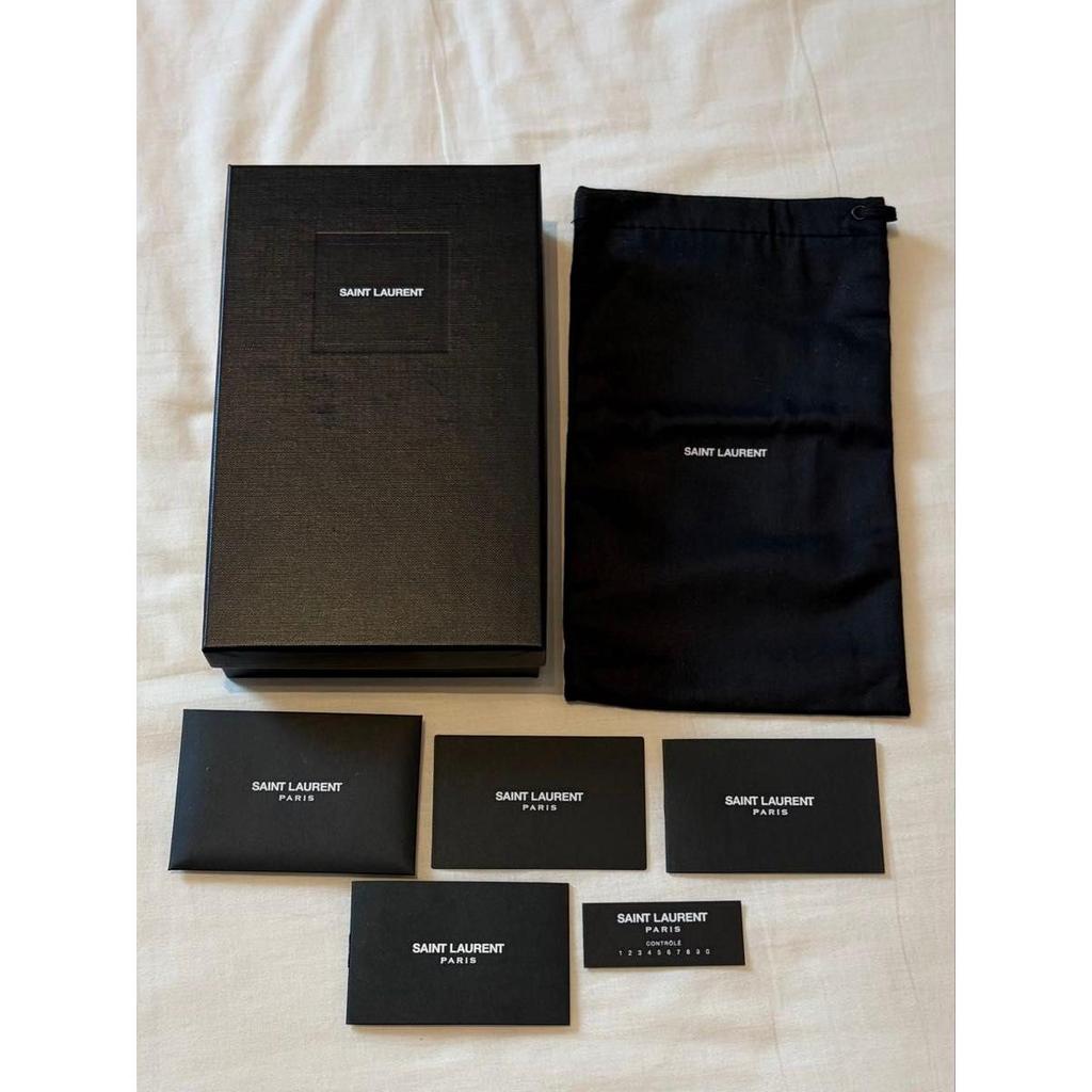 Used SAINT LAURENT Yves Saint Laurent long wallet black with gold hardware
