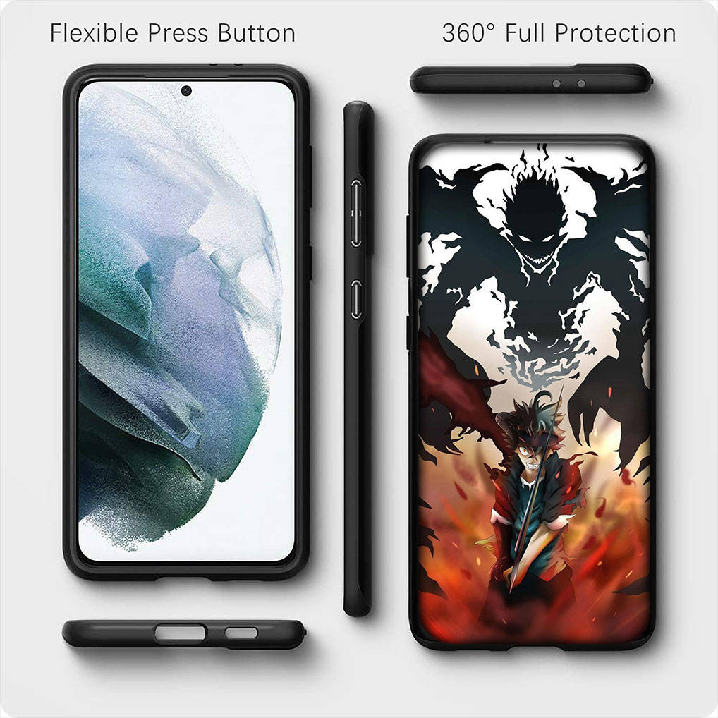 For Samsung Galaxy S24 S23 iPhone 16 15 14 Xiaomi Redmi Note 13 12 11 10 8 Plus 9 Pro Max X XR Phone Case Anime Asta Black Clover OPPO Huawei Cover