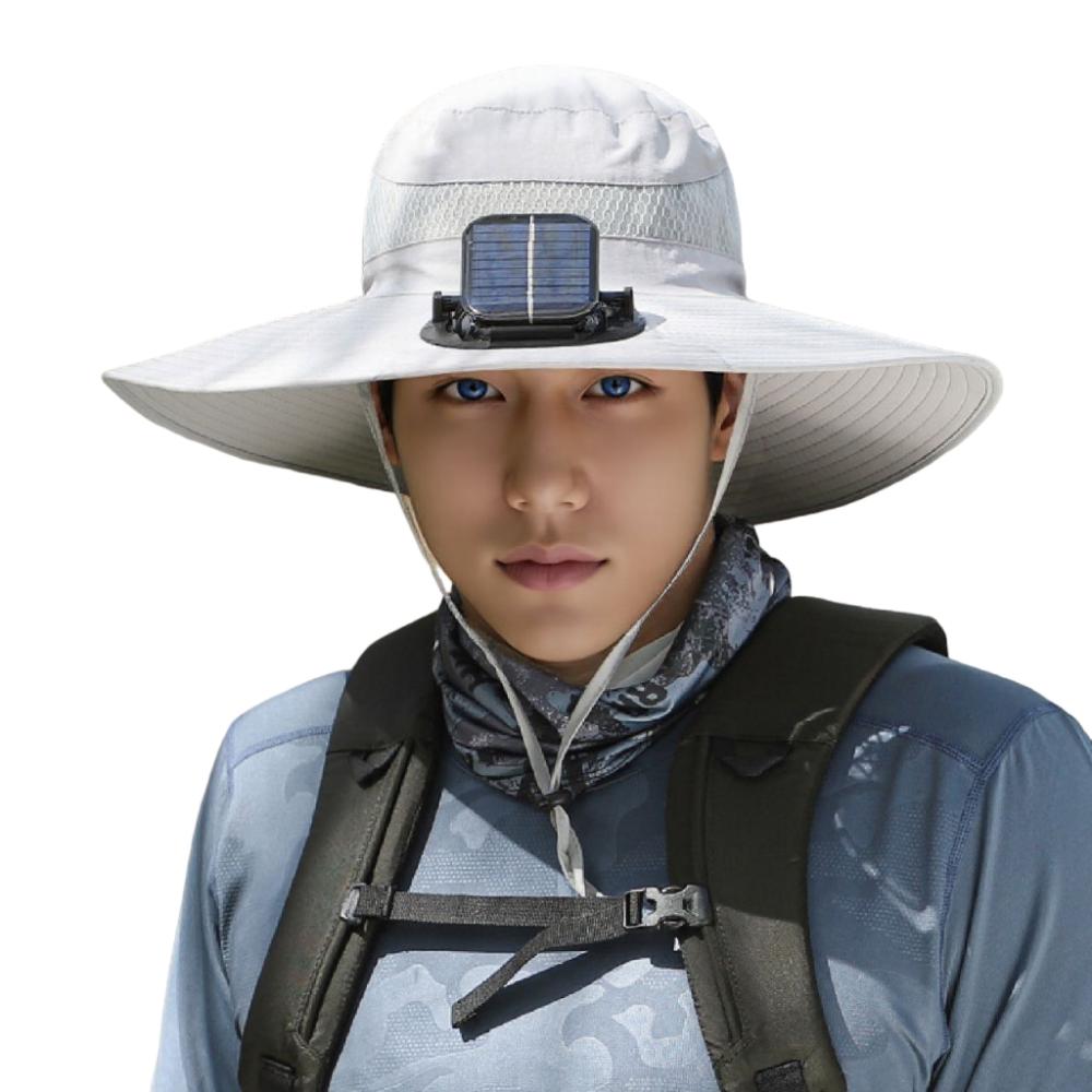 Strong Wind Sun Hat with Fan UV Protection Fishing Bucket Hat Convenient Solar Fan Hat  Sport