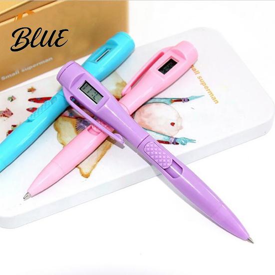 Pen Digital Watch Lightweight Clip Design Plastic Ballpoint Electronic for Writing Roller Ball