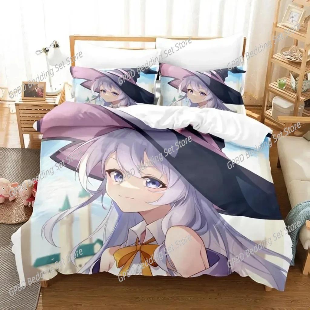 Anime Wandering Witch Journey Of Elaina Bedding Set Bedroom Soft Modern Bedspreads Comefortable Duvet Cover Quilt Pillowcase