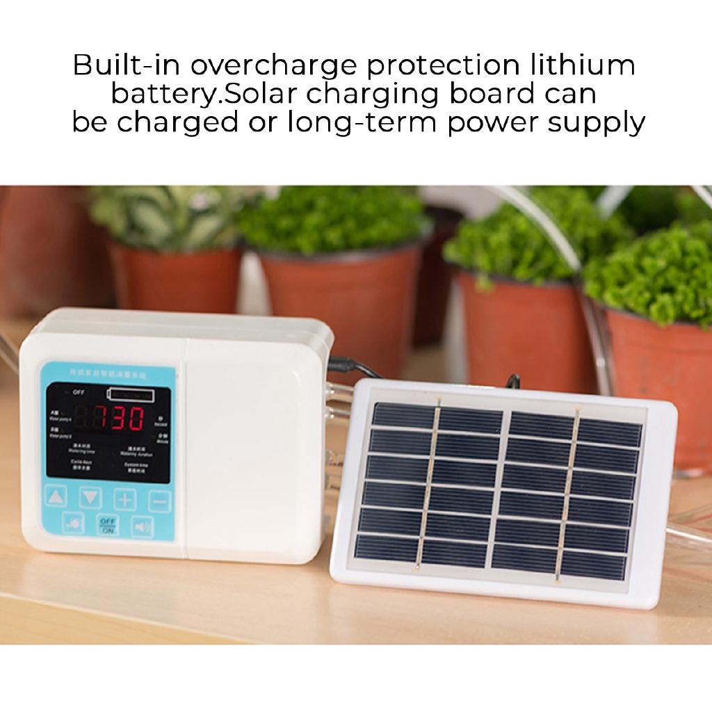 Double Pump Intelligent Garden Automatic Watering Device Solar Energy Charging Potted Plant Drip Irrigation Timer System