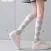 Colorful Spring Pattern  ins fashion Diamond plaid Knee socks women Party Queen knee-high stockings Over Knee long ladies girls