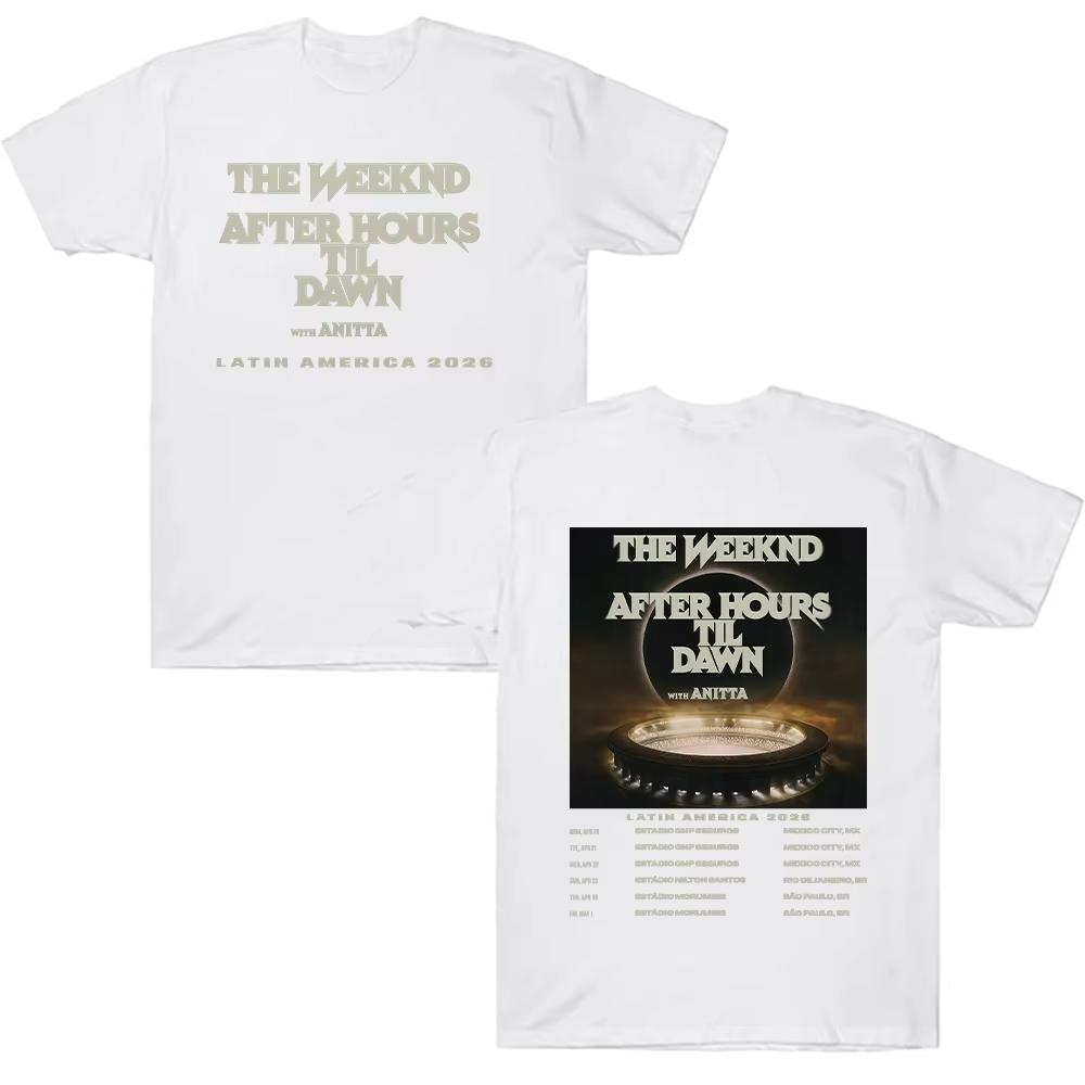 

Latin America 2026 Tour TheWeeknd Tshirt Graphic Cotton T Shirts Men Vintage 90s Hip Hop Gothic Tee Casual Unisex Loose Tshirt 4XL