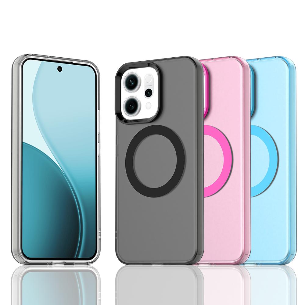 Funda Magnética Inalámbrica de Carga Para OPPO Reno 14F 14 Pro Reno14 F 5G Cubierta Colores Caramelo Carcasa Trasera Transparente Fundas Coque