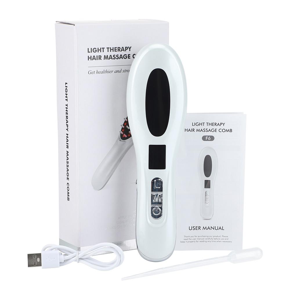 Portable Electric Head Massage Comb Infrared Hair Growth Comb Scalp Applicator Essential Oil Liquid Guide Comb Head Care Tools