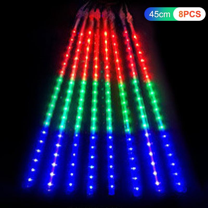 Solar Meteor Shower Rain Lights Led Outdoor Waterproof Icicle Fairy String Lights For Home Garden 5