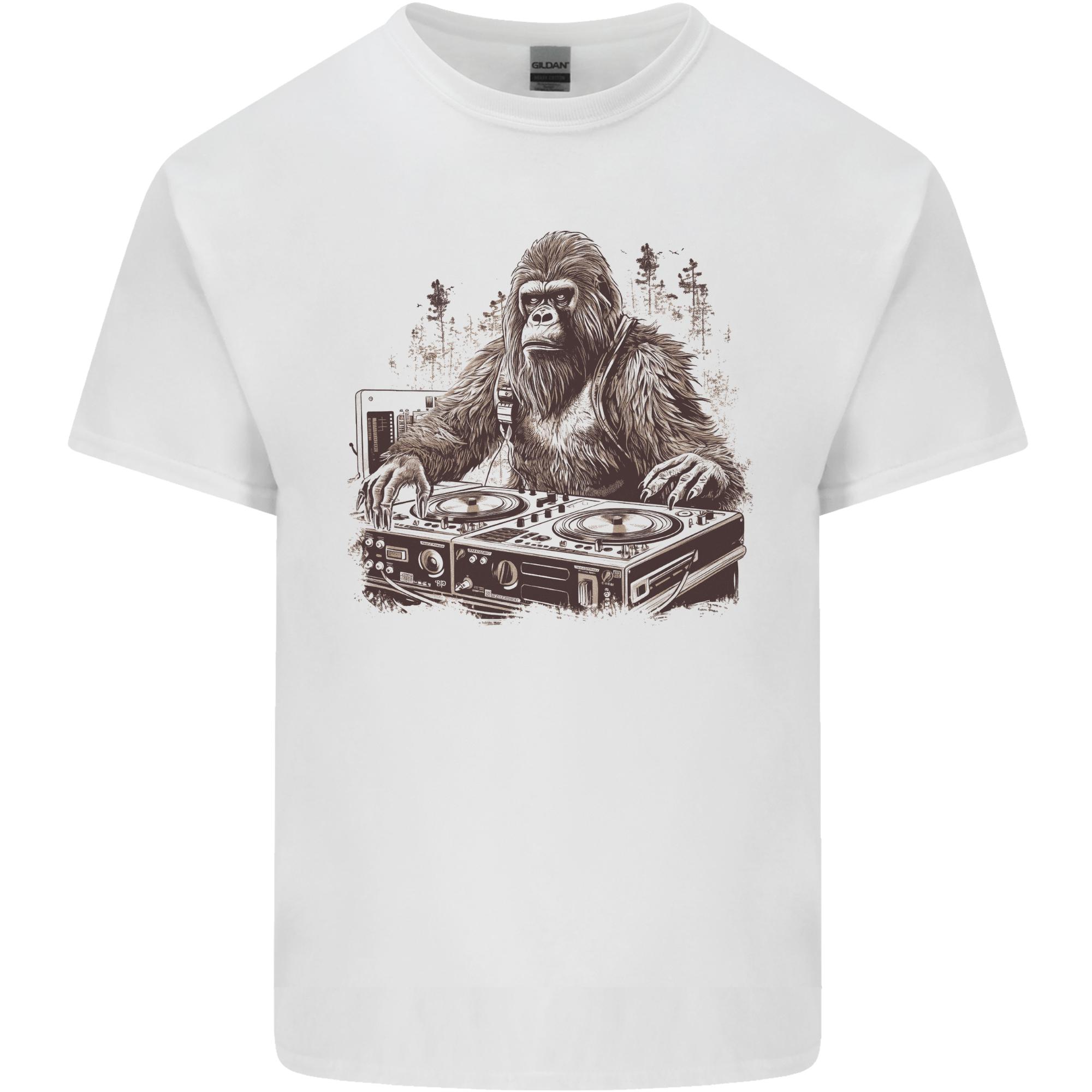 Bigfoot Dj Funny Dancy Music Rave Ape Gorilla Unisexs Light Cotton Tshirt S