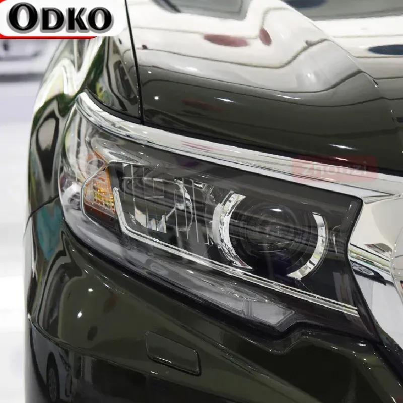 For Toyota Land Cruiser Prado 150 2018   Car Headlight Tint Black Protective Film Transparent TPU Sticker Accessories