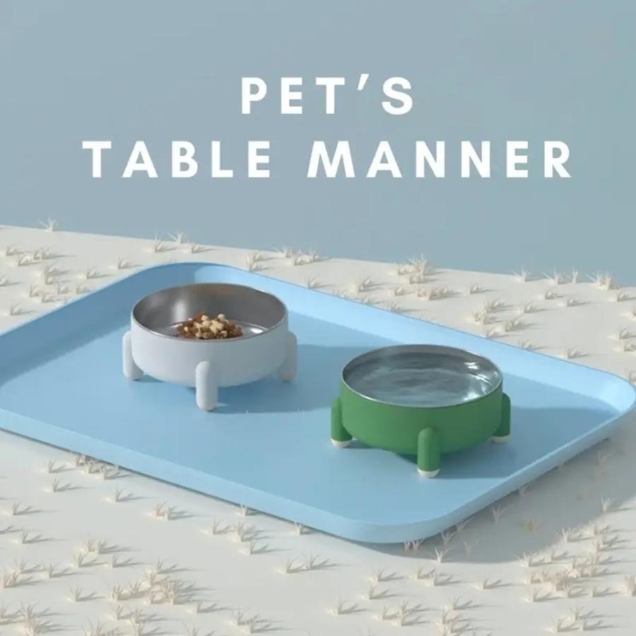 Anti-skid Pet Feeder Bowl Stainless Steel Cats Dogs Food Water Bowl Prevent Spills Messes Promotes Healthy Eating Driking Habits